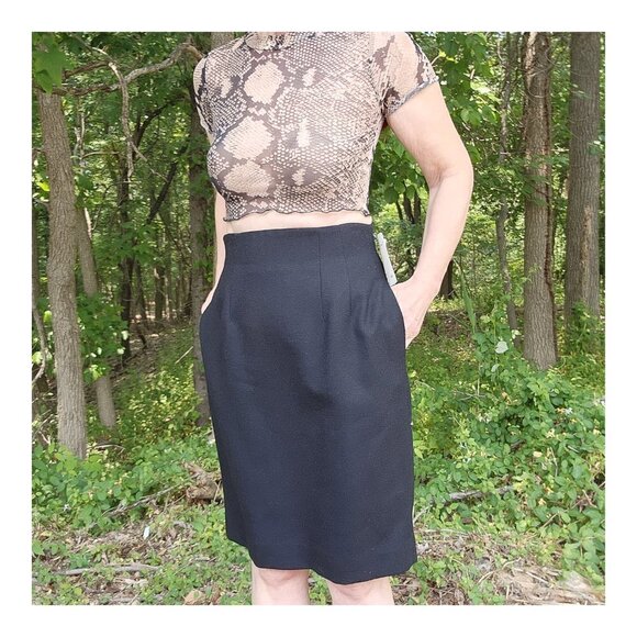CHRISTIAN DIOR NWT Vintage Wool Business Career Classic Pencil Skirt - Picture 7 of 15